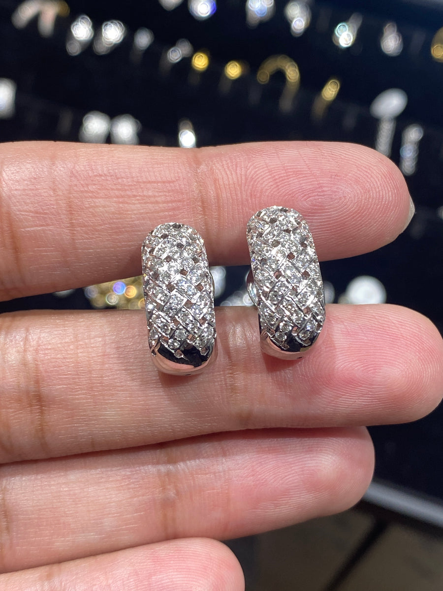 18K White Gold 1ct Diamond Hoop Earrings – Pre-Loved