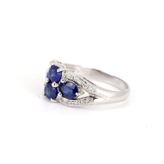 18K White Gold 2.20ct Sapphire & Diamond Ring