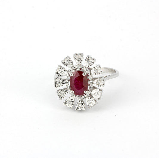 18K White Gold Gemstone & Diamond Jewellery Set