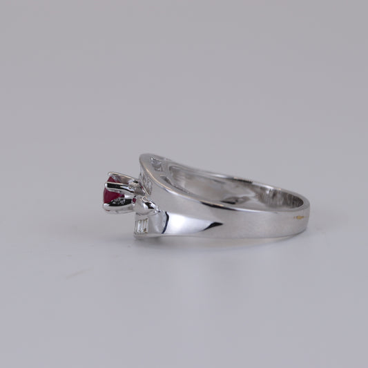18K White Gold 0.50ct Ruby & Diamond Ring