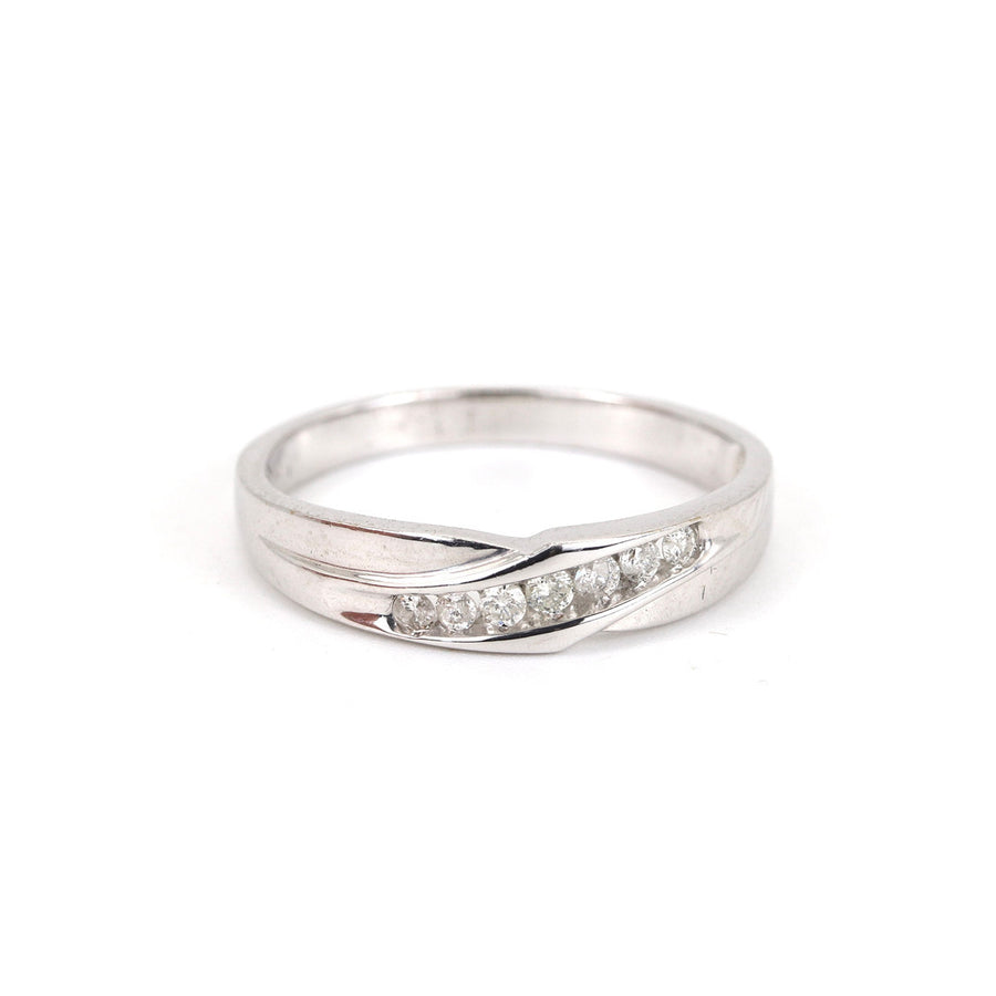 14K White Gold 0.10ct Diamond Ring