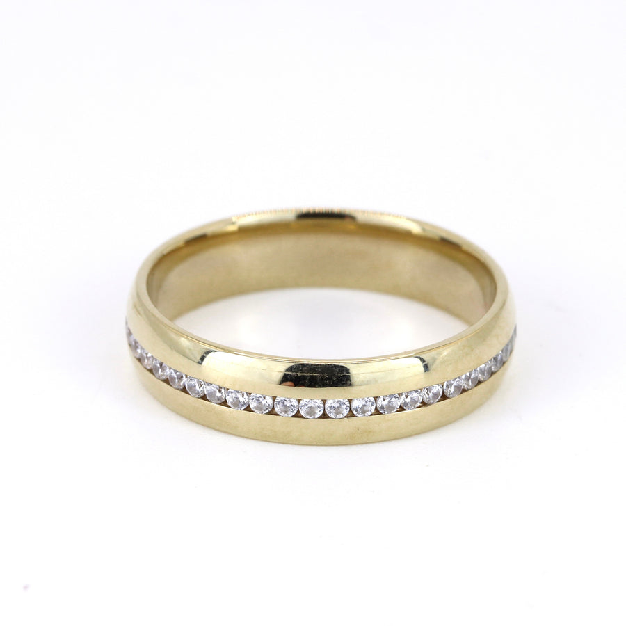 9K Yellow Gold Cubic Zirconia Band – Pre-Loved
