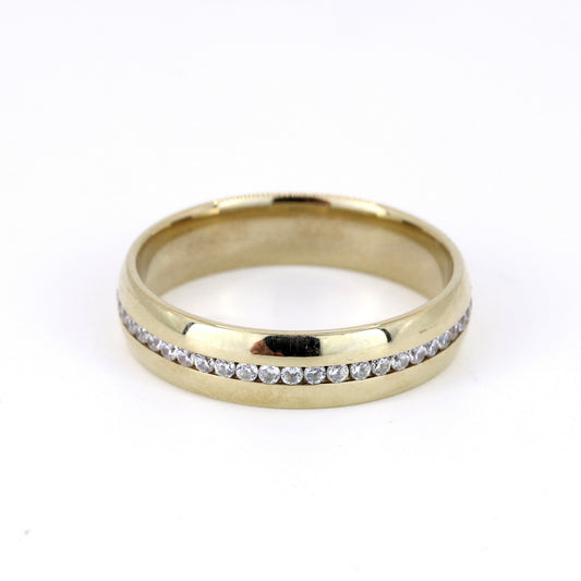 9K Yellow Gold Cubic Zirconia Band