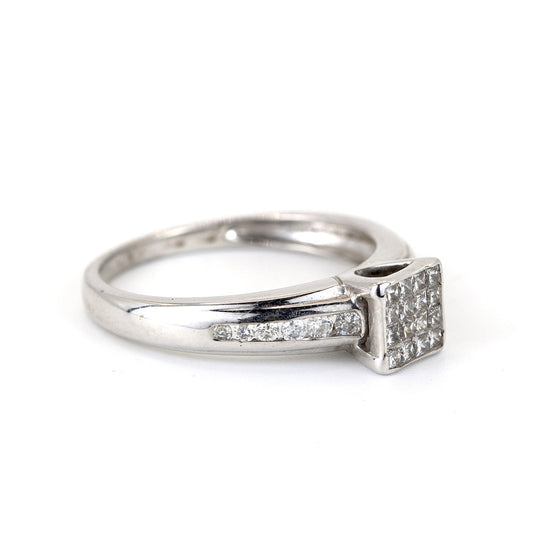 9K White Gold 0.35ct Diamond Ring