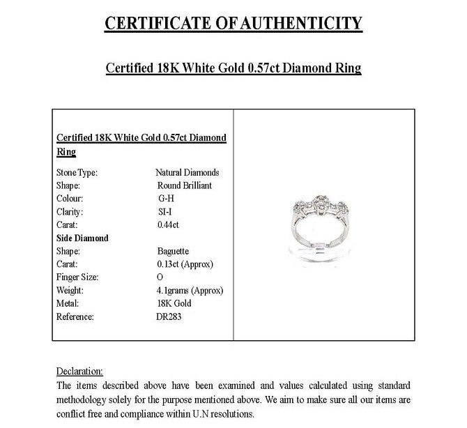 18K White Gold 0.57ct Diamond Ring (DR283) – Pre-Loved