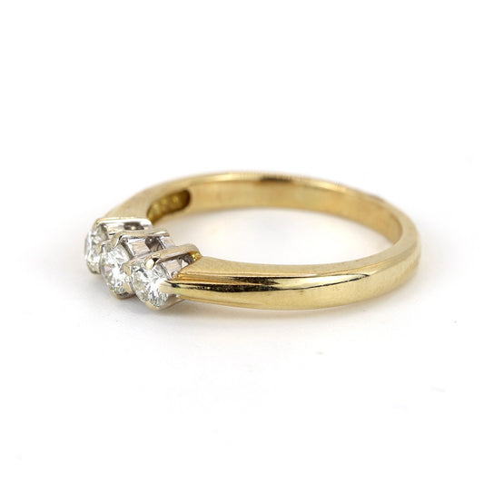 18K White & Yellow Gold 0.10ct Diamond Ring