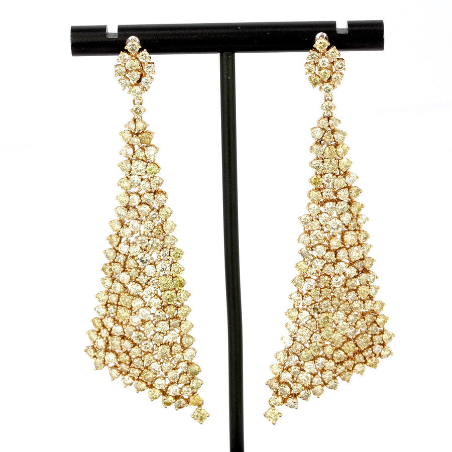 18K Yellow Gold 13.19ct Diamond Earrings – Pre-Loved