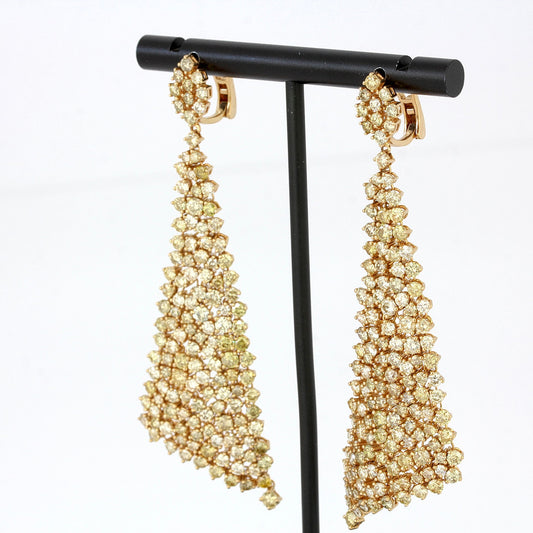 18K Yellow Gold 13.19ct Diamond Earrings
