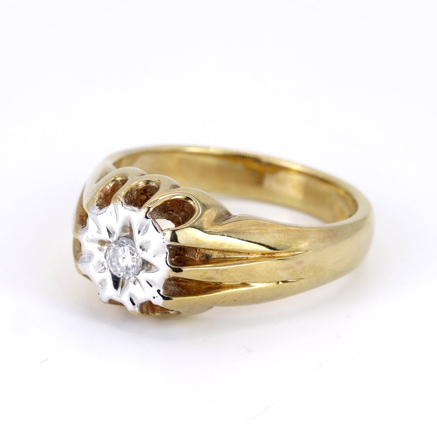 9K White & Yellow Gold 0.15ct Diamond Ring – Pre-Loved