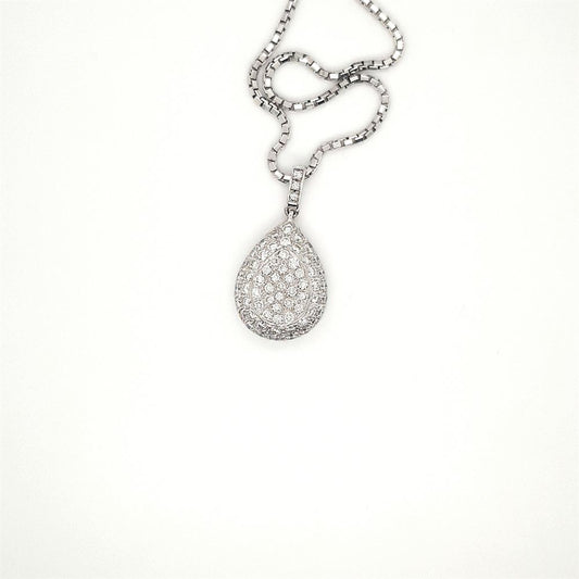 18K White Gold 0.99ct Diamond Pendant