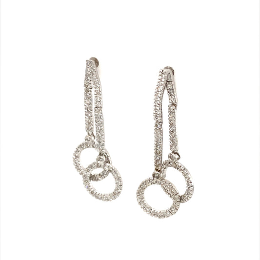 18K White Gold 0.53ct Diamond Drop Earrings