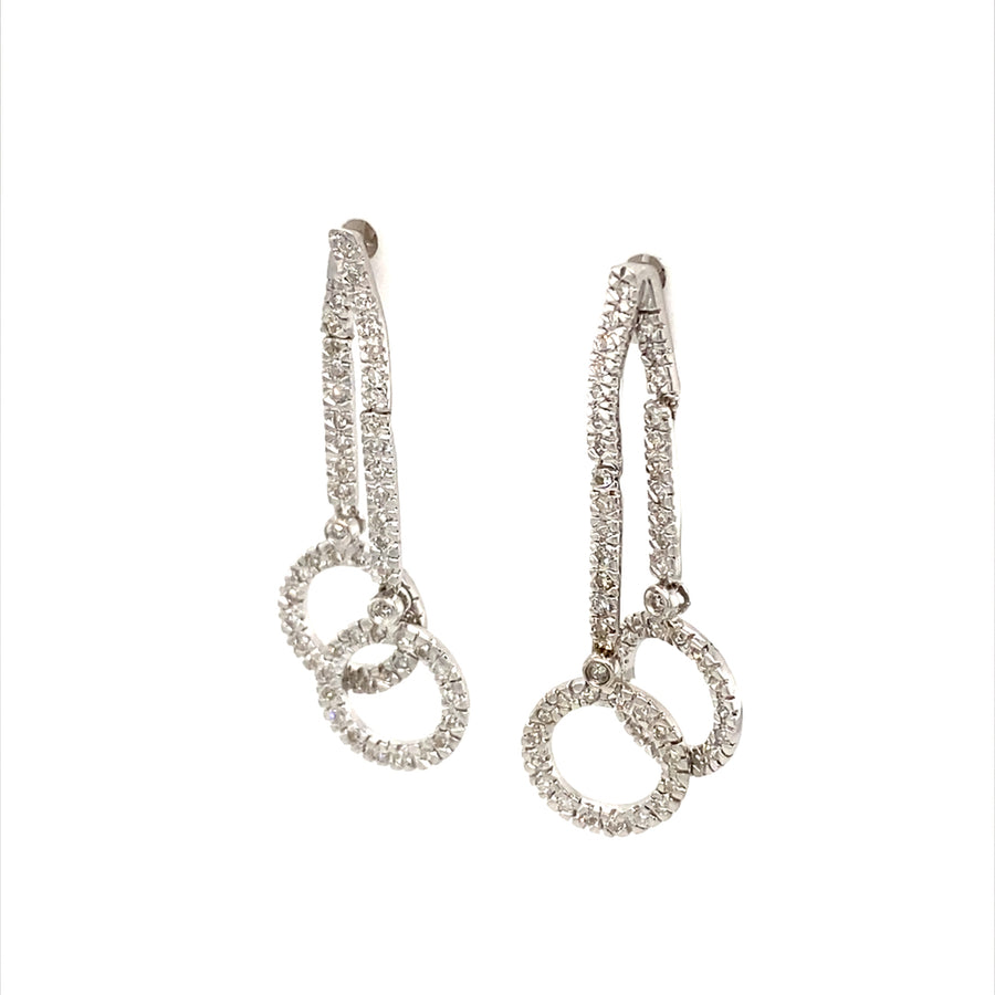 18K White Gold 0.53ct Diamond Drop Earrings