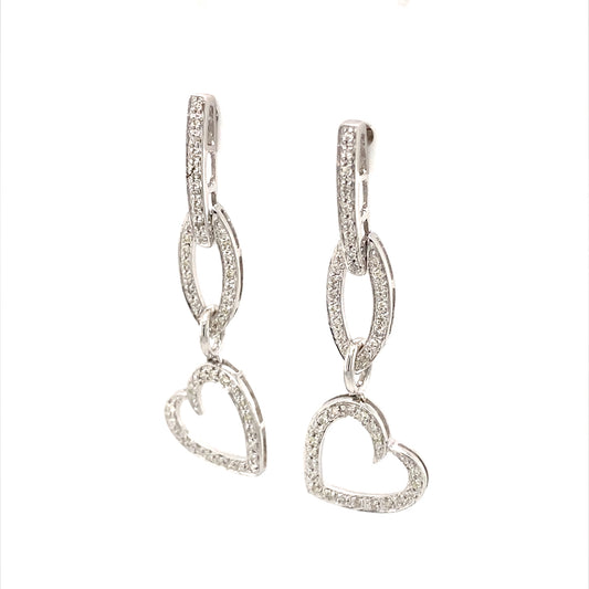 18K White Gold 0.46ct Diamond Drop Earrings