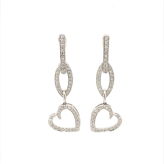18K White Gold 0.46ct Diamond Drop Earrings