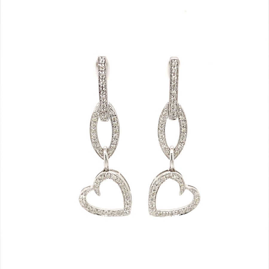 18K White Gold 0.46ct Diamond Drop Earrings