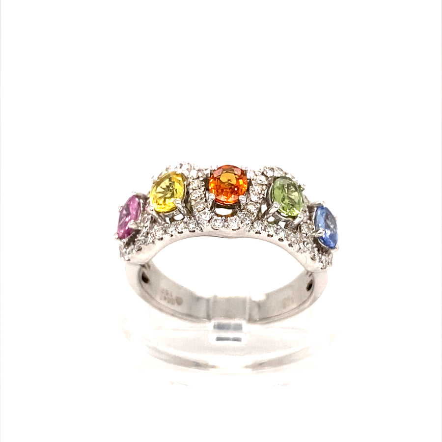18K White Gold 2.04ct Gemstone & Diamond Ring