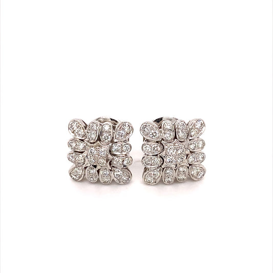 18K White Gold 1ct Diamond Stud Earrings