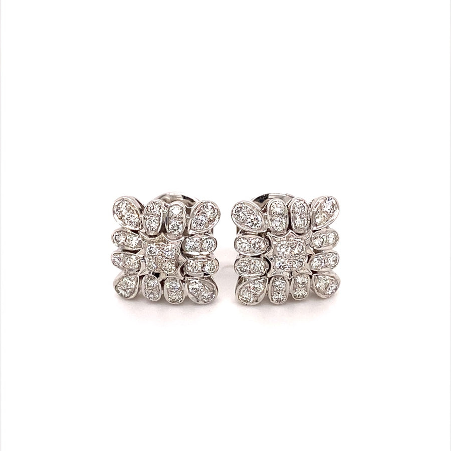 18K White Gold 1ct Diamond Stud Earrings