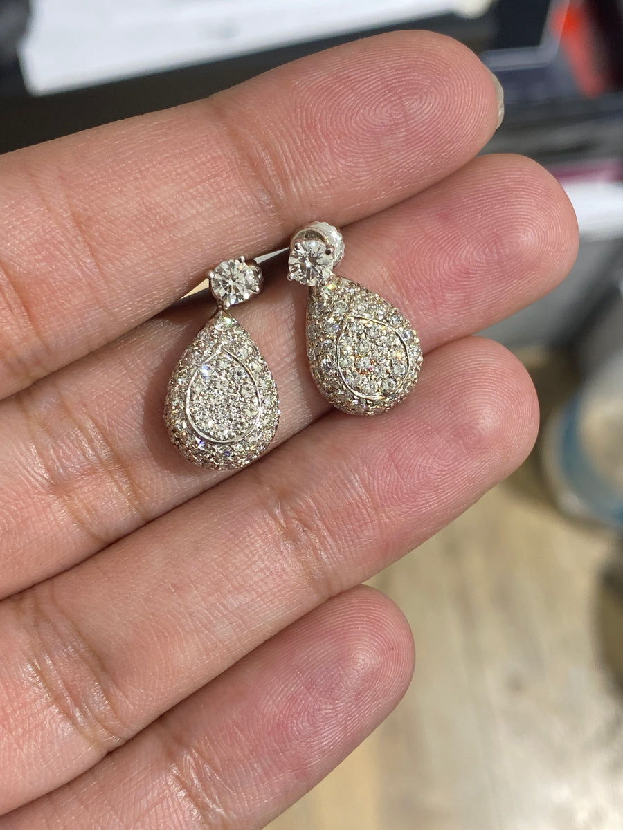 14K White Gold 2ct Diamond Earrings – Pre-Loved