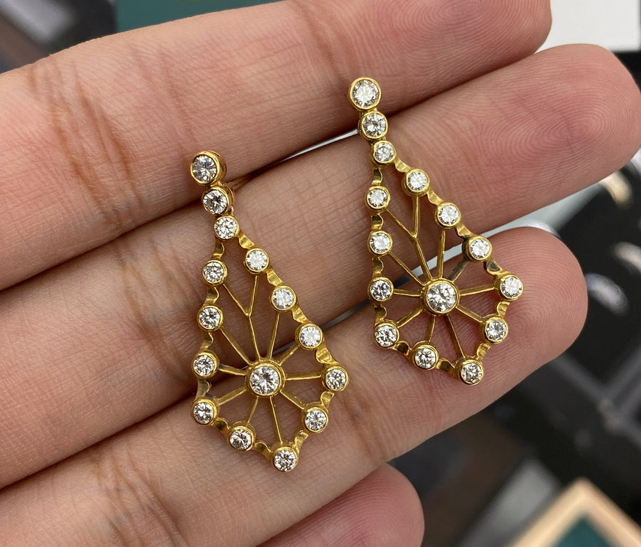 18K Yellow Gold 1ct Diamond Drop Earrings – Pre-Loved