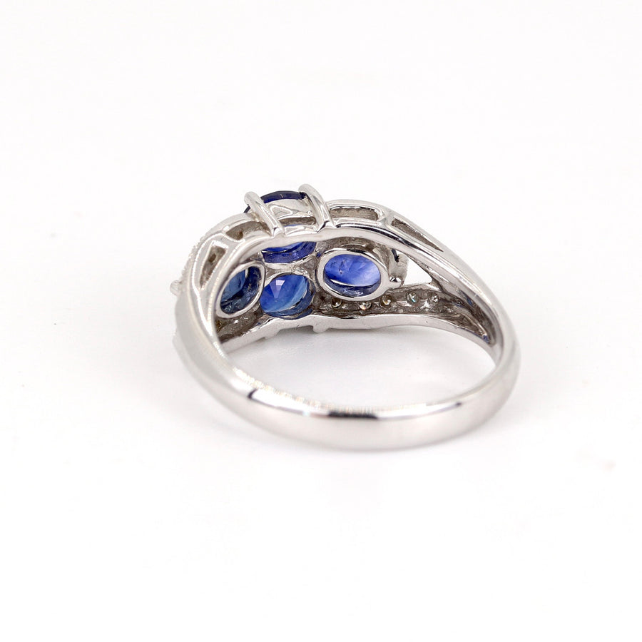 18K White Gold 2.20ct Sapphire & Diamond Ring – Pre-Loved