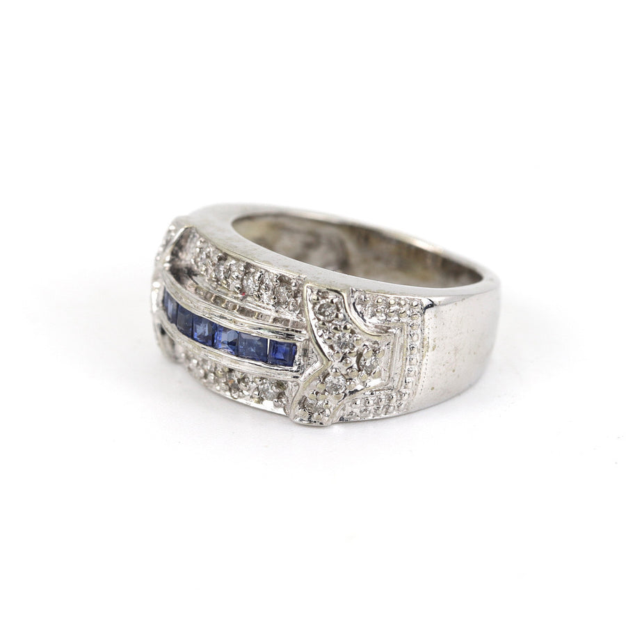 UK Hallmarked 9K White Gold Gemstone Ring – Pre-Loved