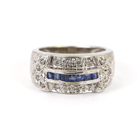 9K White Gold Gemstone Ring