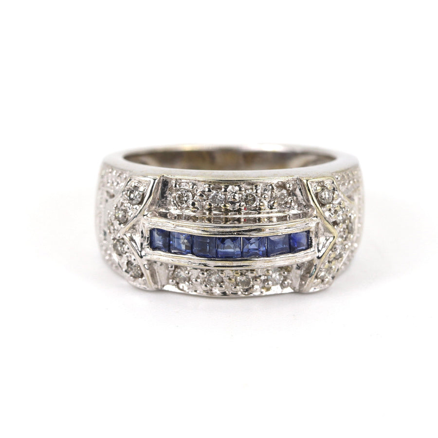 9K White Gold Gemstone Ring