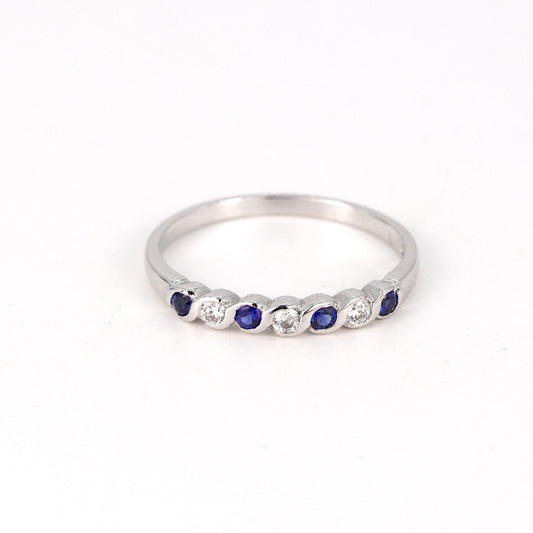 18K White Gold Gemstone & Diamond Ring