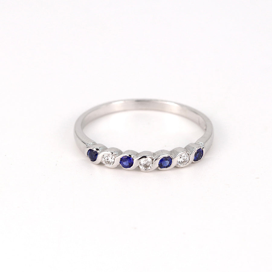 18K White Gold Gemstone & Diamond Ring