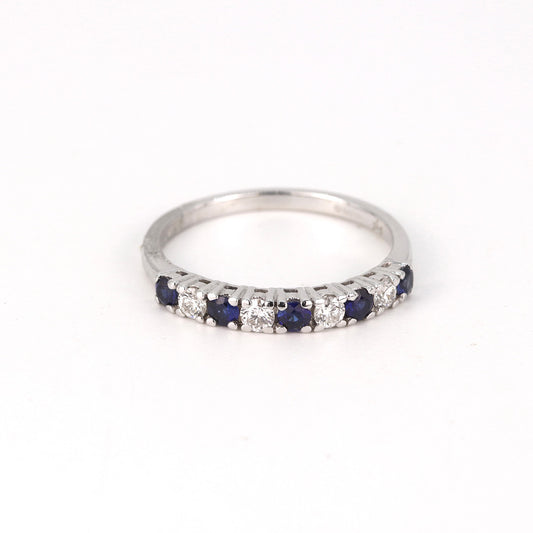 18K White Gold Gemstone & Diamond Ring