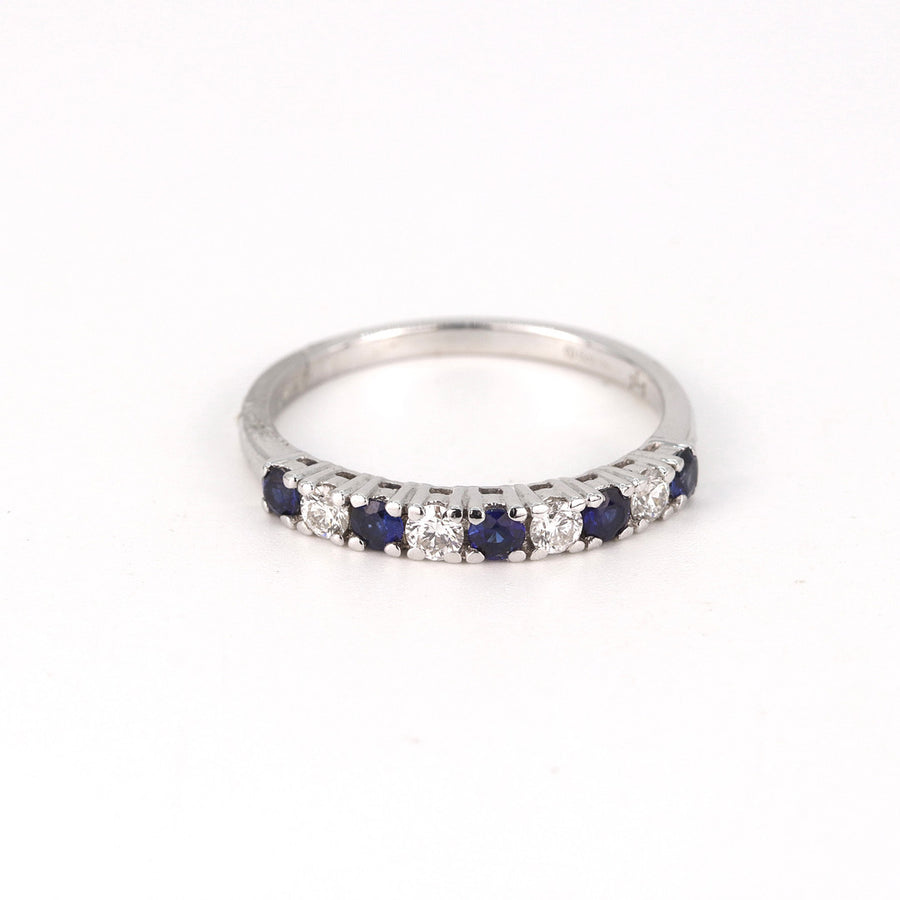 UK Hallmarked 18K White Gold Gemstone & Diamond Ring (DCR174) – Pre-Loved