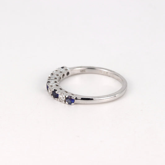 18K White Gold Gemstone & Diamond Ring