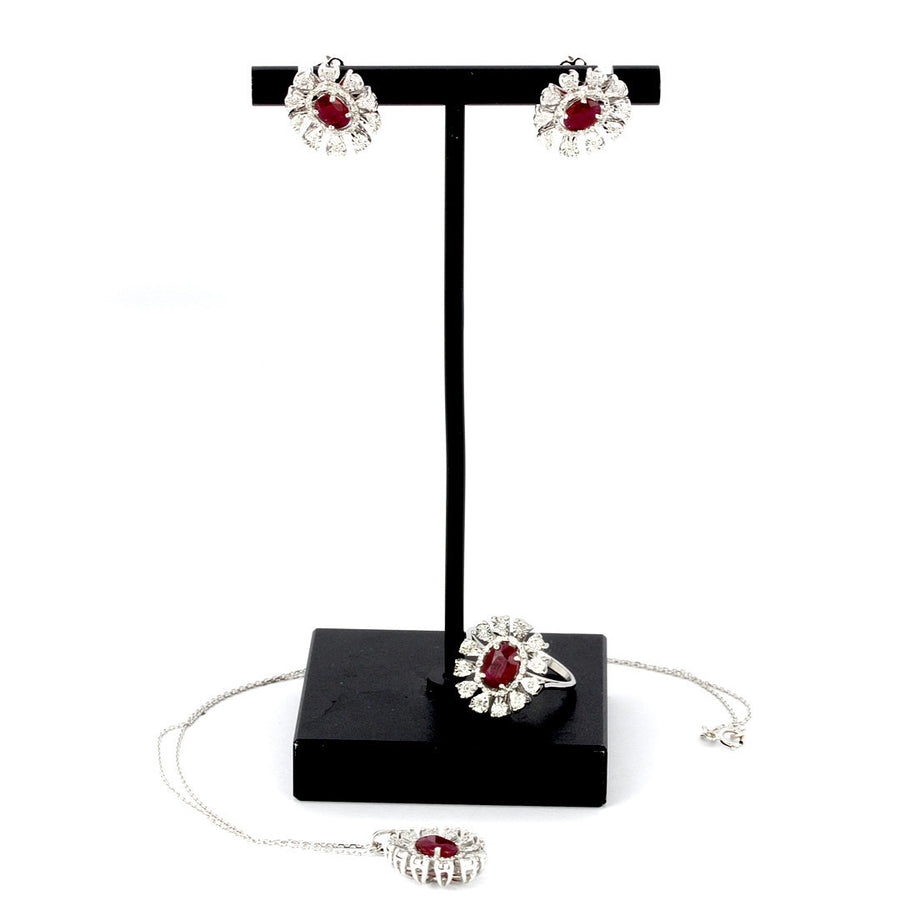18K White Gold Gemstone & Diamond Jewellery Set