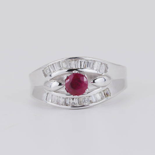 18K White Gold 0.50ct Ruby & Diamond Ring