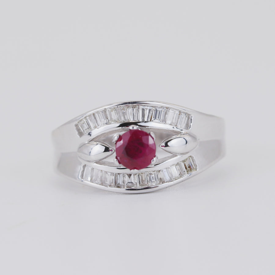 18K White Gold 0.50ct Ruby & Diamond Ring