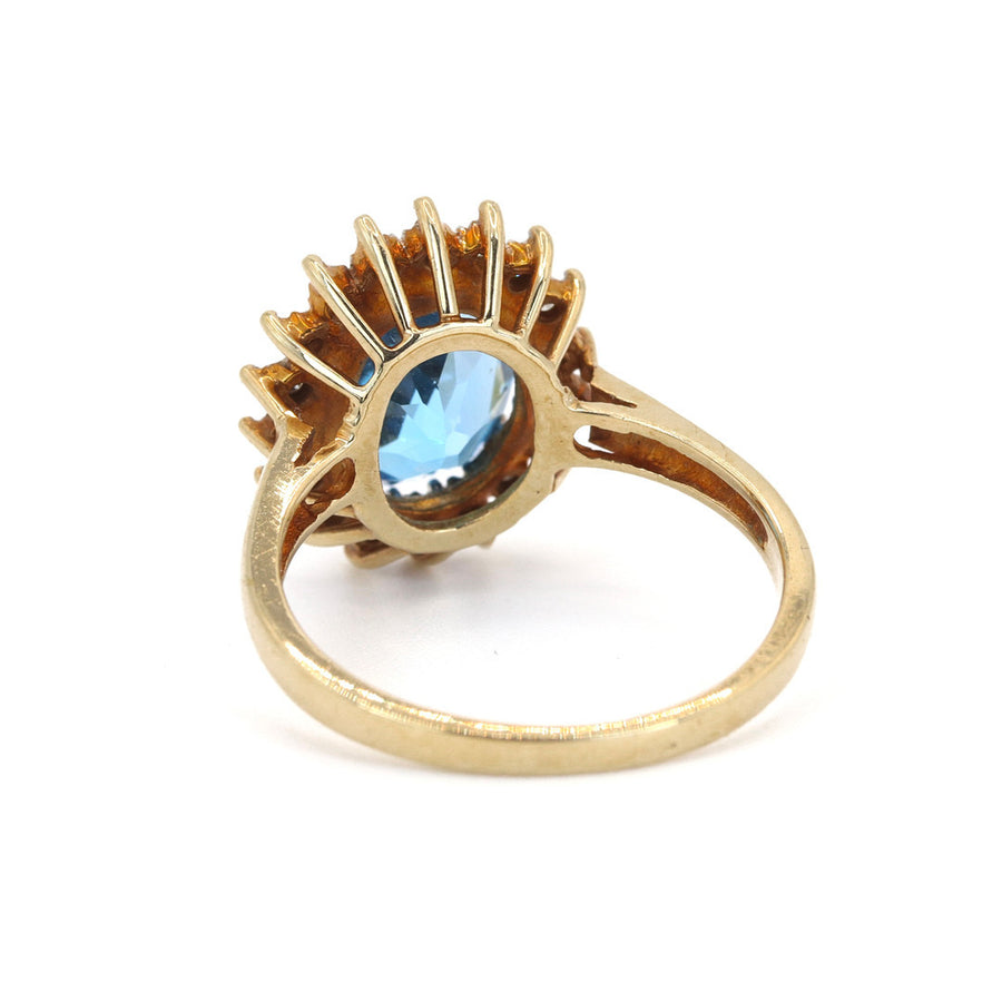 14K Yellow Gold Topaz & Diamond Ring – Pre-Loved