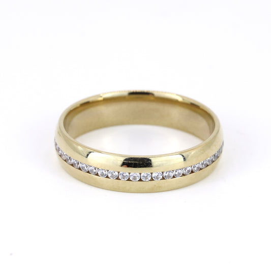 9K Yellow Gold Cubic Zirconia Band