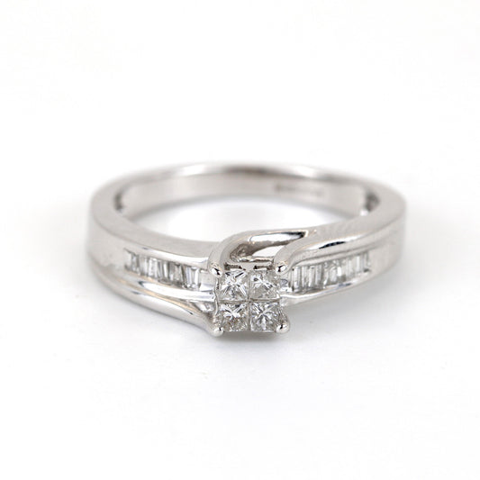 14K White Gold 0.20ct Diamond Ring