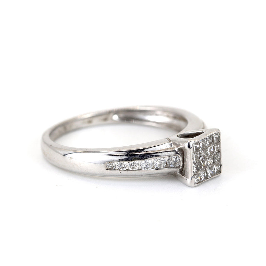 UK Hallmarked 9K White Gold 0.35ct Diamond Ring – Pre-Loved