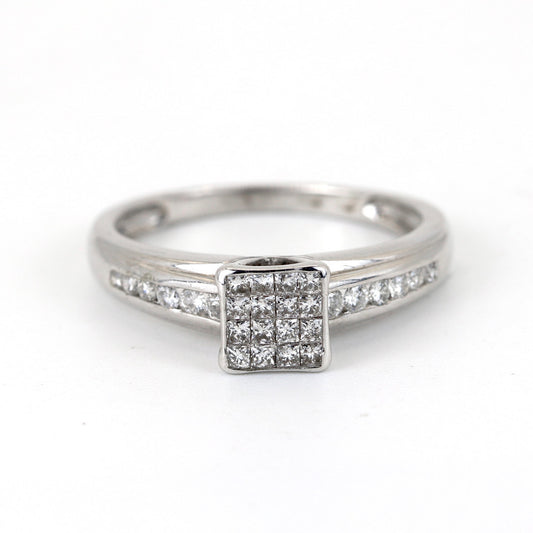 9K White Gold 0.35ct Diamond Ring
