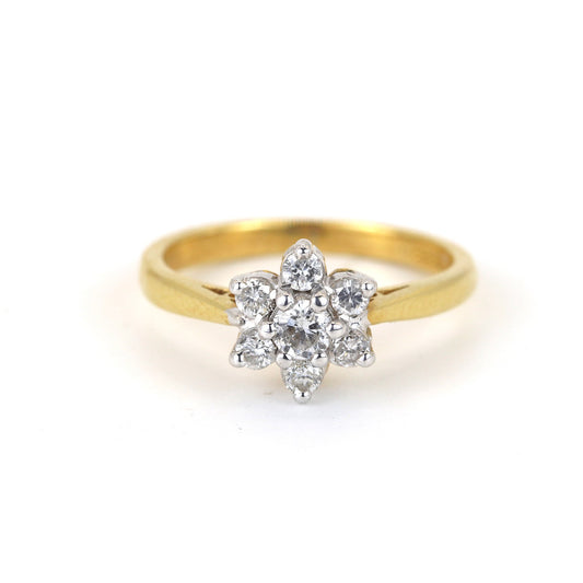 18K White & Yellow Gold 0.11ct Diamond Ring