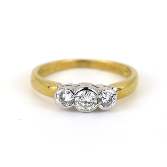18K White & Yellow Gold 0.43ct Diamond Ring