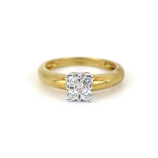18K White & Yellow Gold Diamond Ring