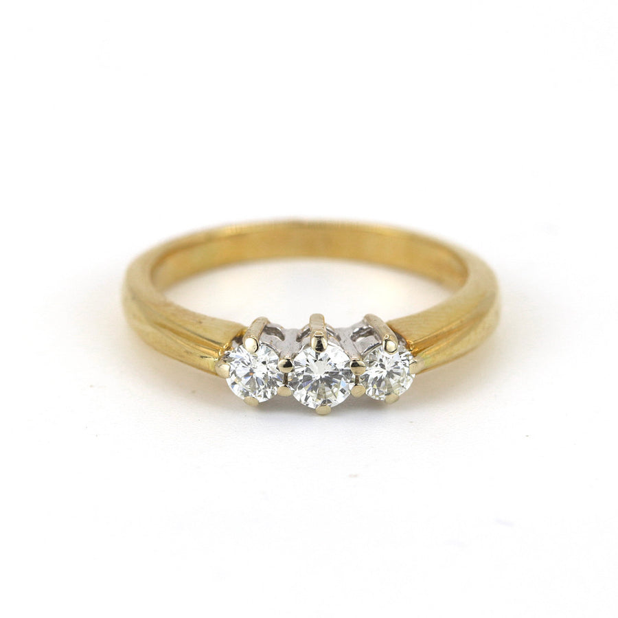18K White & Yellow Gold 0.10ct Diamond Ring