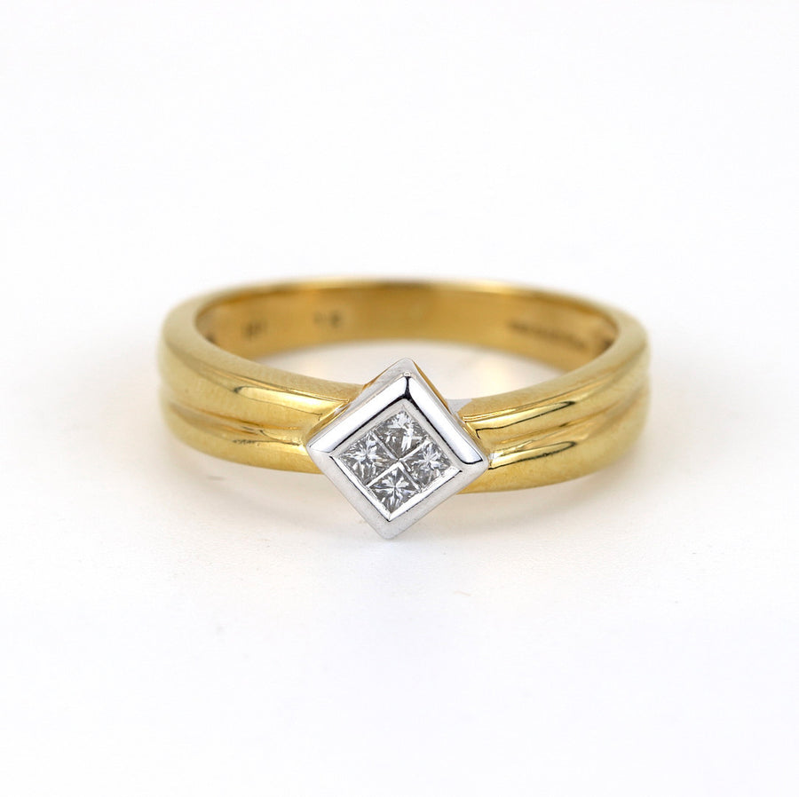 18K White & Yellow Gold 0.15ct Diamond Ring