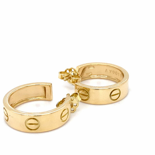 Cartier 18K Yellow Gold Hoop Earrings