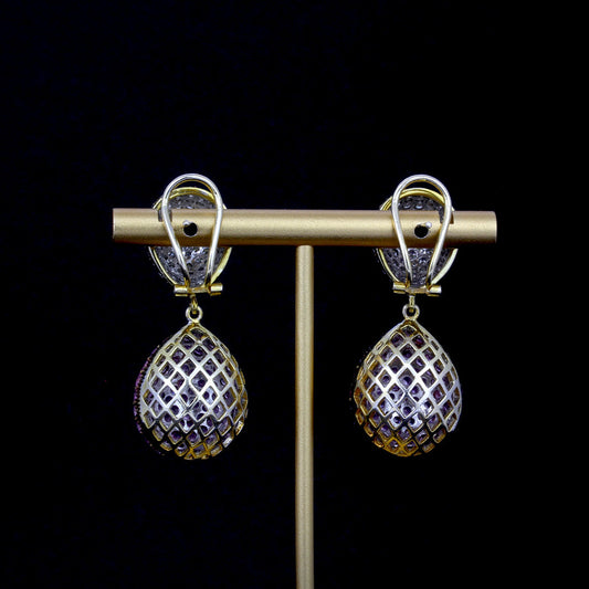 18K Yellow Gold Diamond Earrings