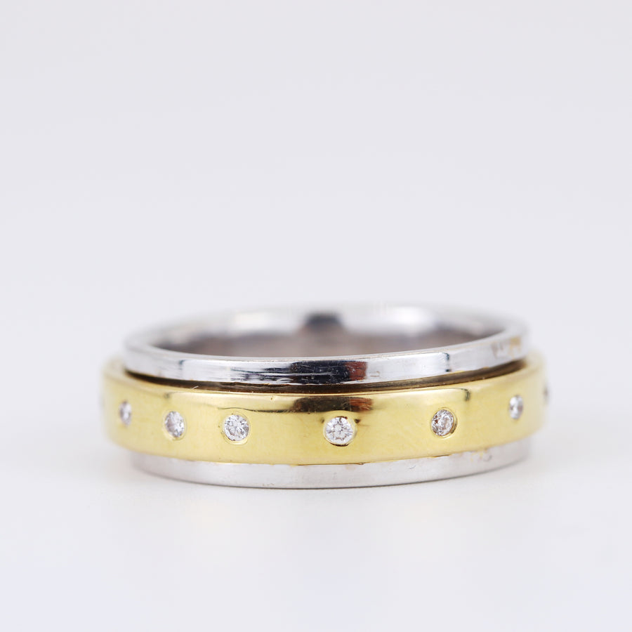 18K White & Yellow Gold 0.15ct Diamond Band – Pre-Loved
