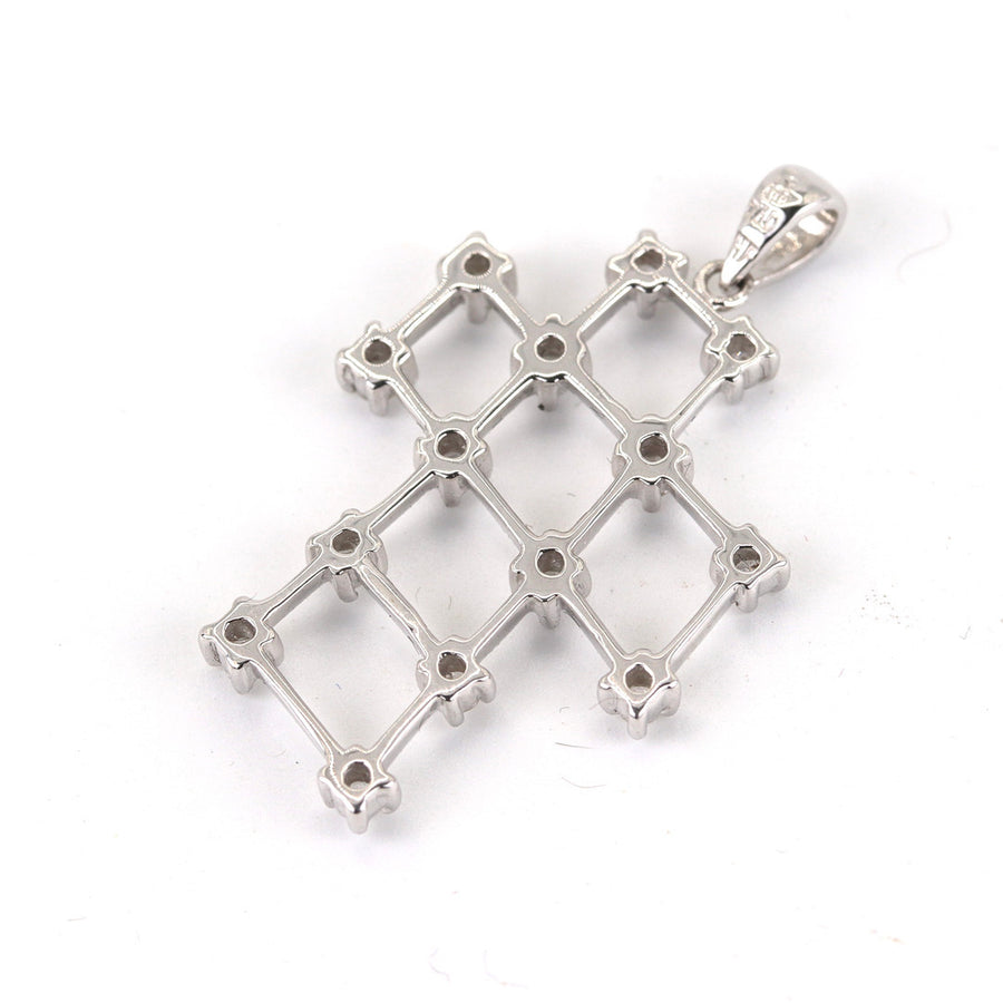 18K White Gold 0.28ct Diamond Cross Pendant – Pre-Loved